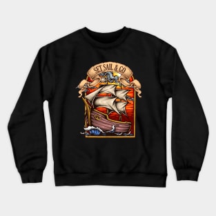 Vintage Boat Sailing Ocean Crewneck Sweatshirt